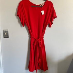 Tie Waist Flounce Dress